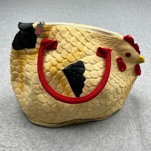 CHIQ Chicken Purse Women's Top Handle Handbag Rubber Hen Bag Tote Unique Farming